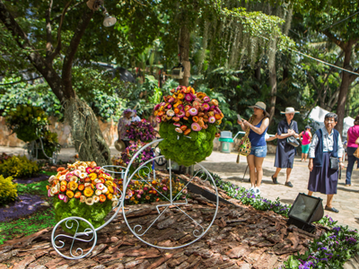 Flower festival Image of people on the flower festival