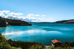 The cold beach in Boyaca Image of tota lake boyacá
