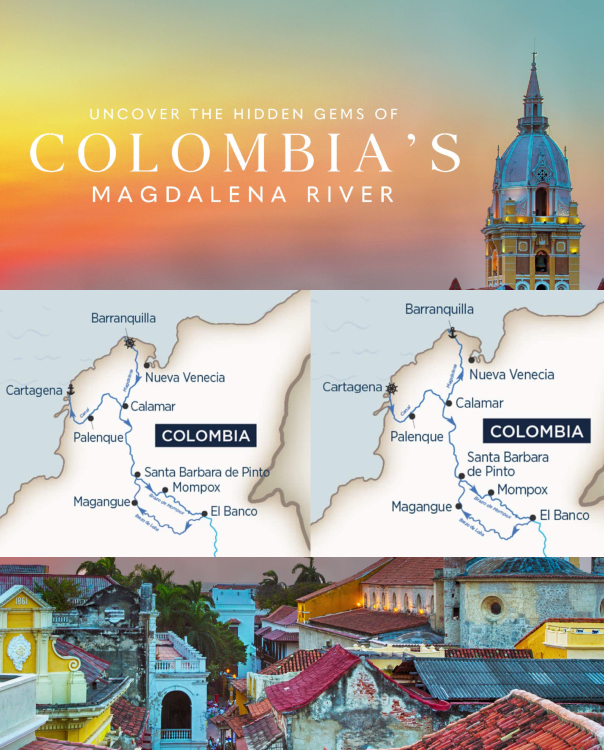 Magic of Colombia and Wonders of Colombia, the two itineraries offered by the luxury AmaWaterways cruise.