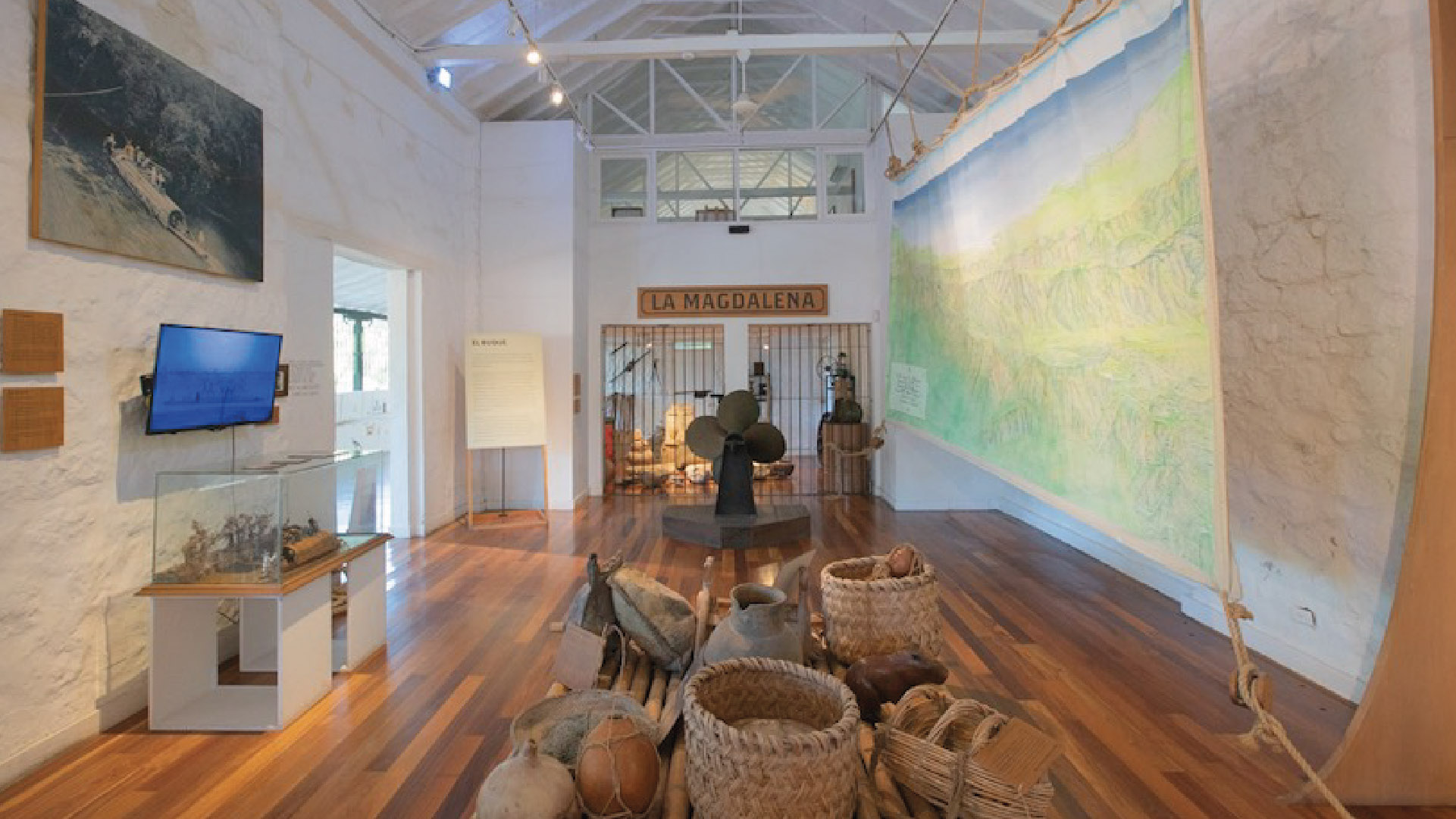 Une des salles du Musée du fleuve Magdalena, Honda, Colombia.
