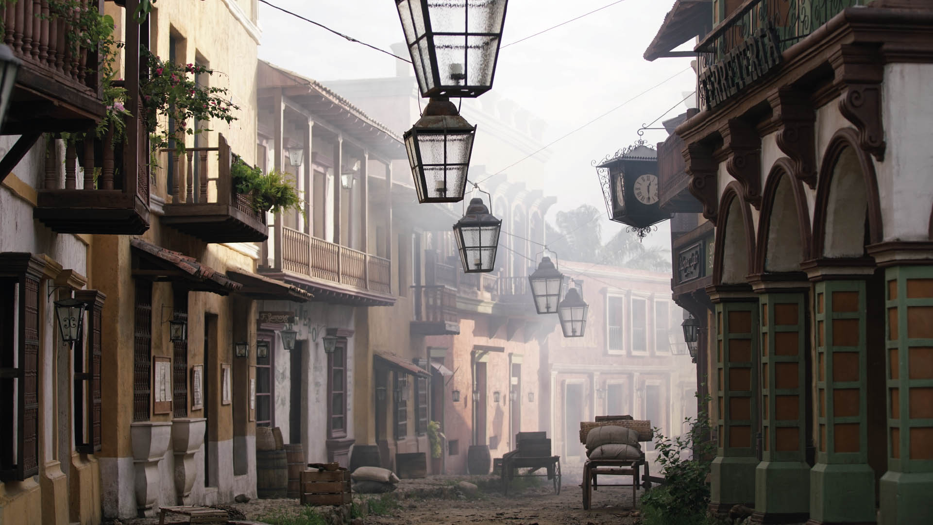 Streets of Macondo recreated in Colombia for the Netflix adaptation.