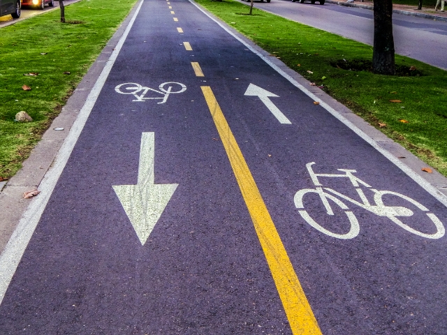 Bike path in Bogotá.
