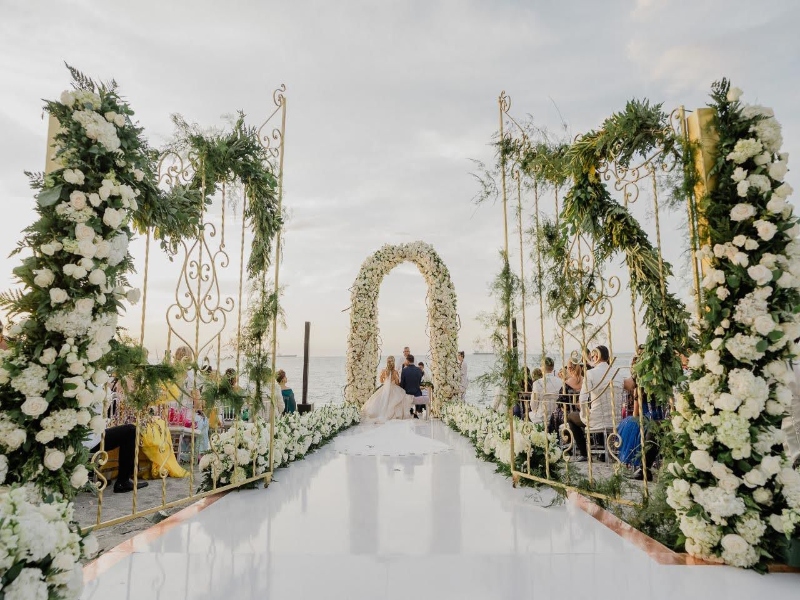 Hermosa y elegante decoración para la organización de bodas en un hotel de Santa Marta.
