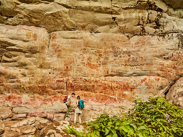 tourists with ancient art that recounts the myths and legends of Colombia.
