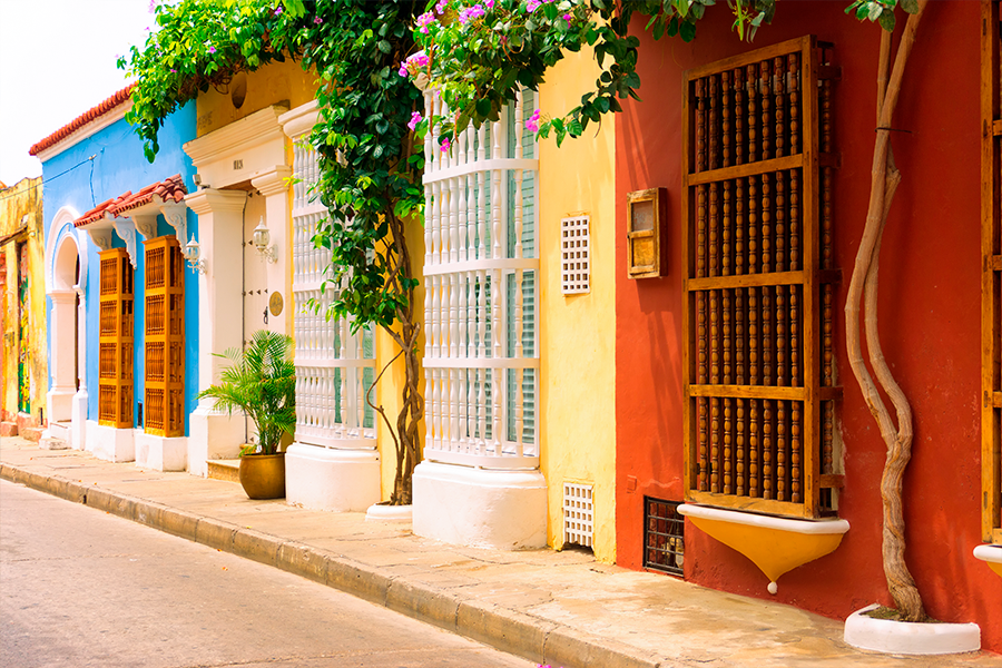 Calle colonial de Cartagena.