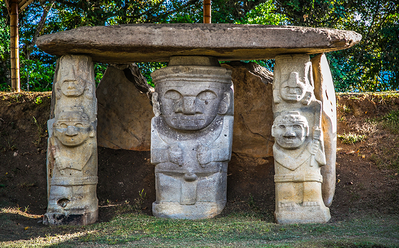 Religious monuments at San Agustín Archeological Park