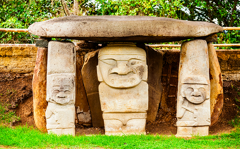 San Agustín's statues guard the indigenous graves scattered across the park