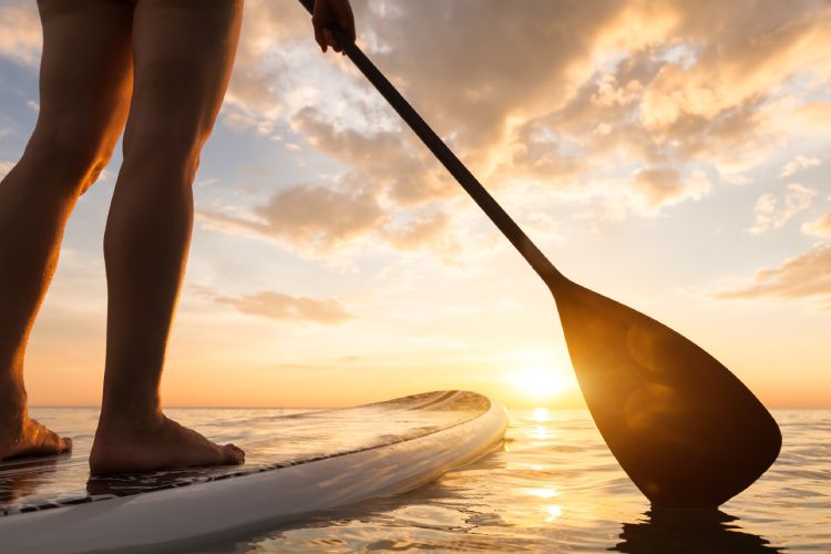 Paddle Boarding in open sea