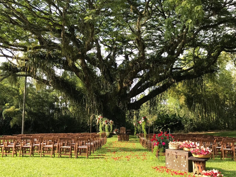 Un día soleado y hermoso para la organización de bodas en una hacienda.