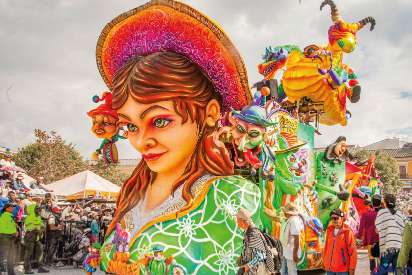 Parade floats at the Carnaval de Negros y Blancos, Pasto, Colombia.