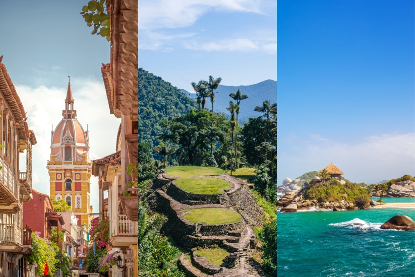Cartagena, Ciudad Perdida y Parque Nacional Natural Tayrona, Colombia.