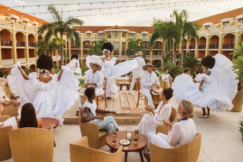 typical celebration at a hotel in Cartagena