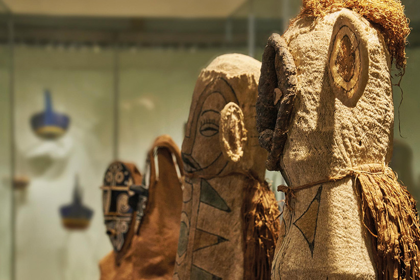 Indigenous ceremonial clothing at the Ethnographic Museum of Banco de la República, Leticia.
