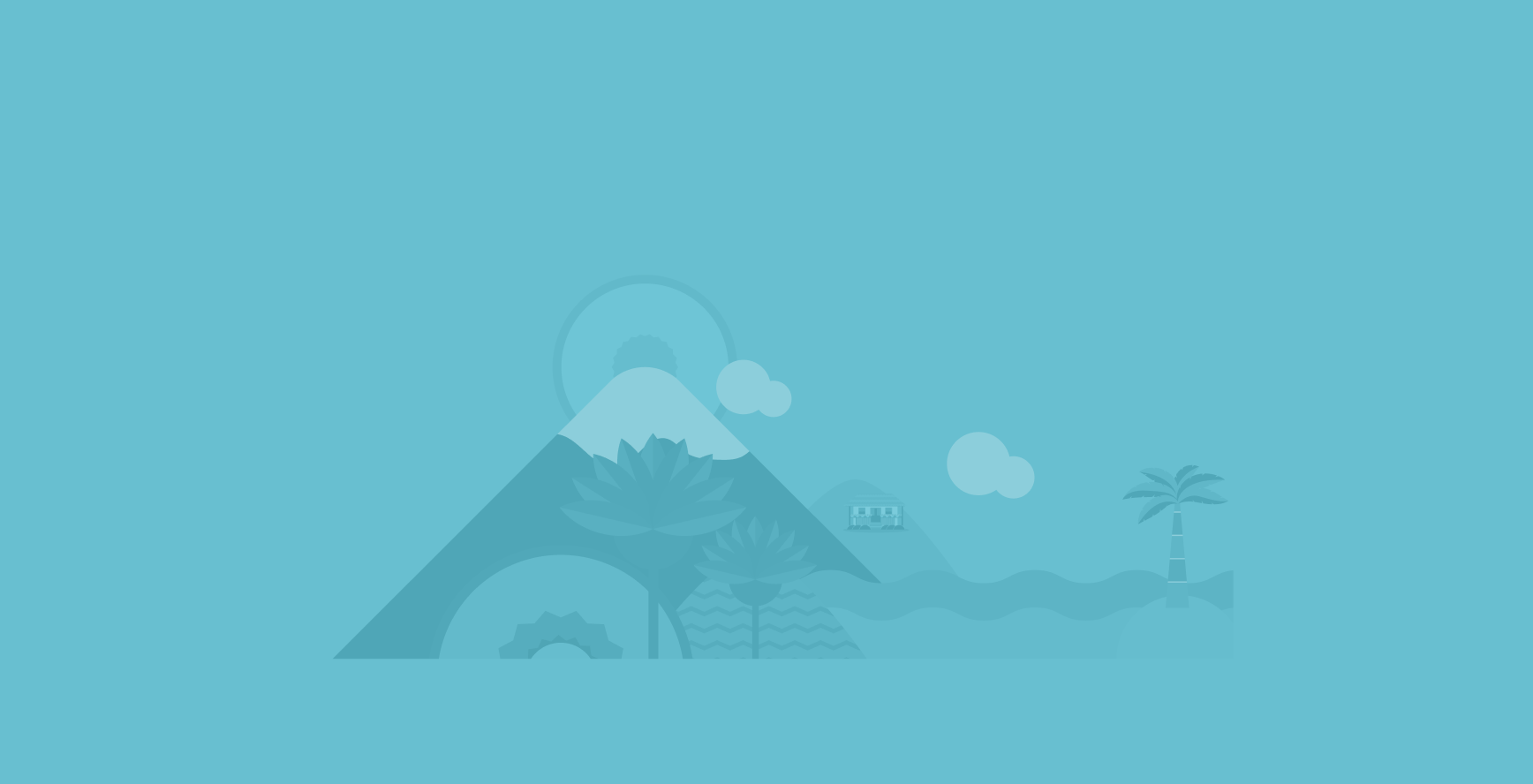 Blue background with snow-capped mountain landscape representing Colombia's climates