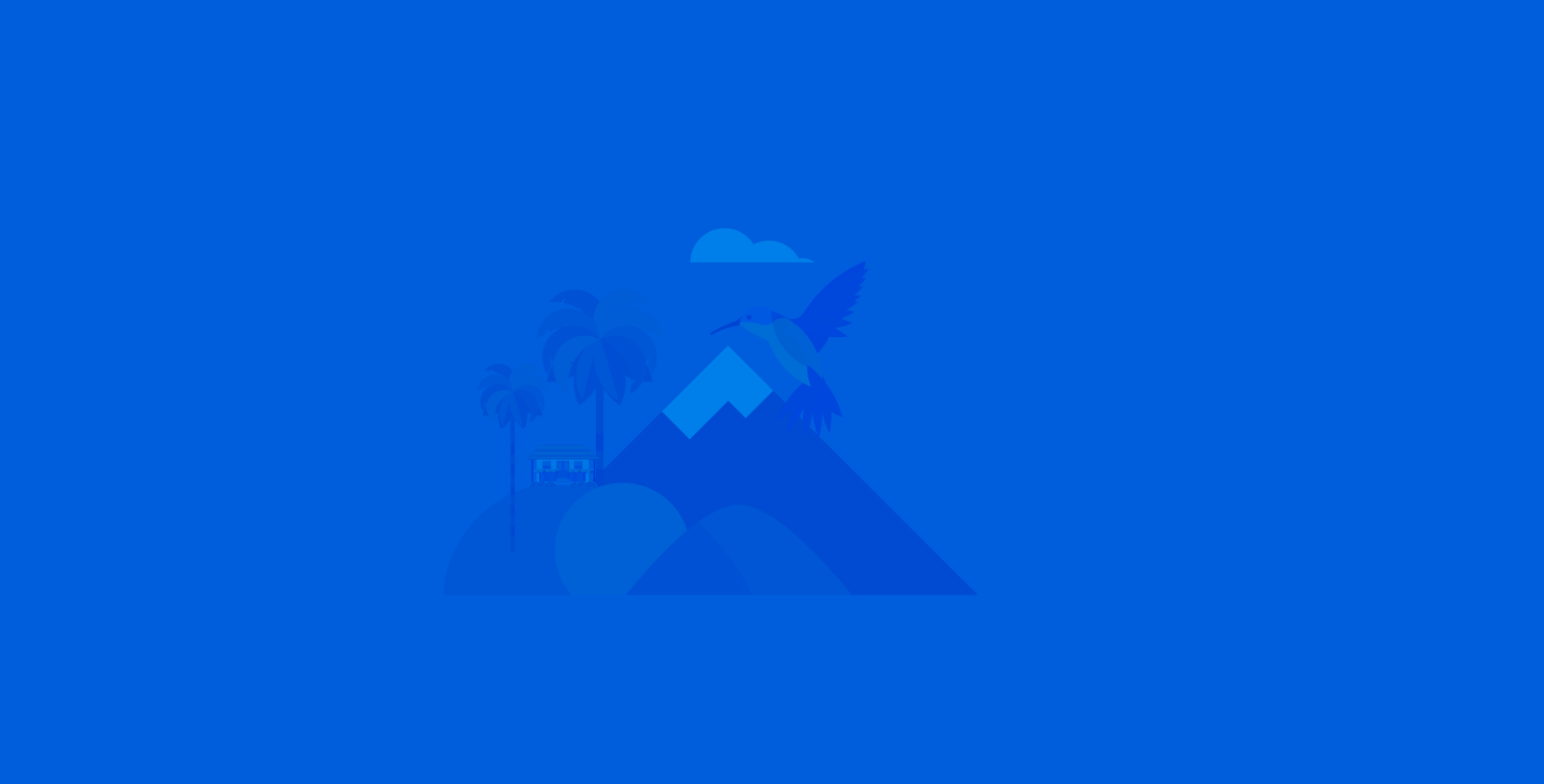 Blue background with document-related icons