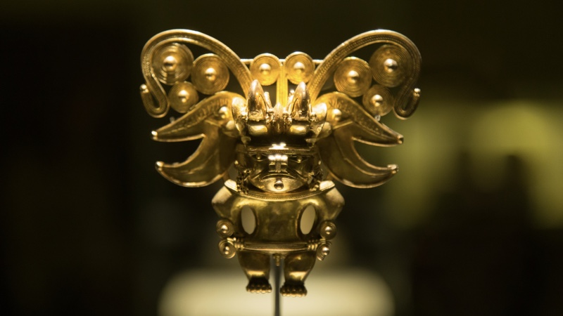 One of the works you'll find at the Gold Museum in Bogotá Colombia