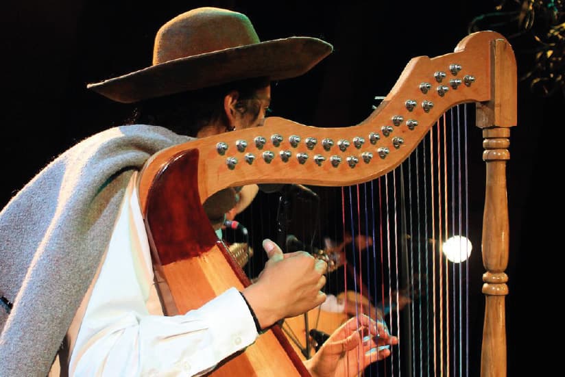 Man playing musical instrument in Colombia