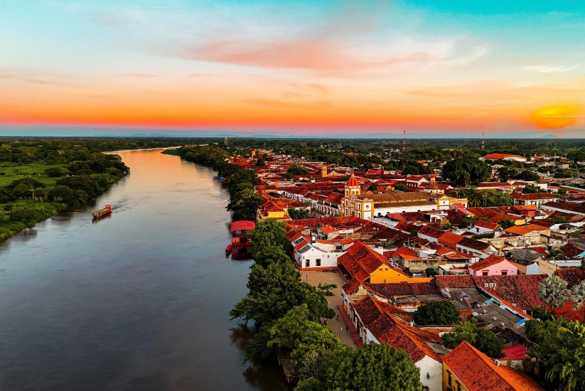 Mompox and the Magdalena River in Colombia.
