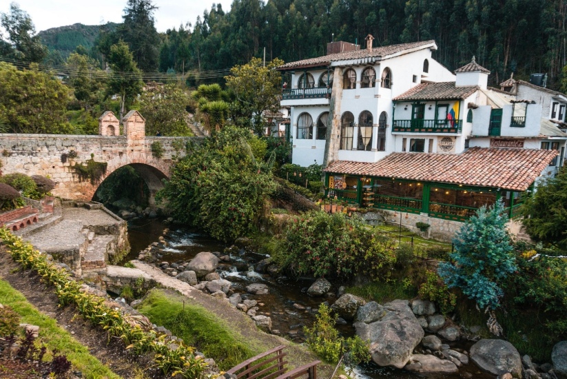 Colonial architecture in Monguí, Boyacá Mongui Heritage Town, Colombia.