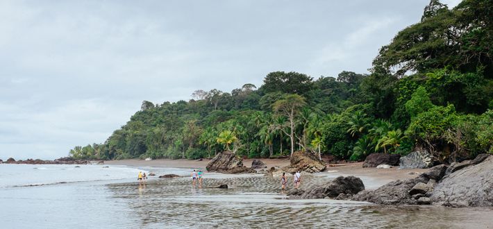 The beautiful beaches of Nuquí in Chocó with some visitors exploring them