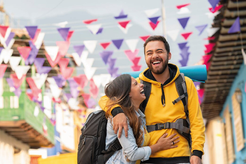 Pareja de viaje en Bogotá, Colombia.