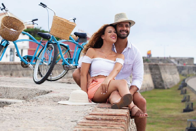 Pareja en Cartagena, Colombia.