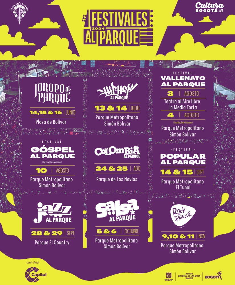 2024 schedule for Festivales al Parque.