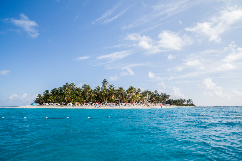 La isla de Johnny Cay en San Andrés, Colombia