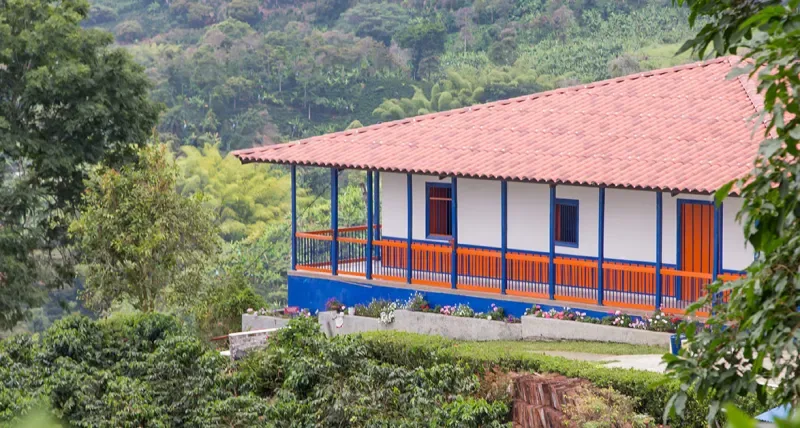 One of the many typical coffee haciendas in Armenia, Colombia