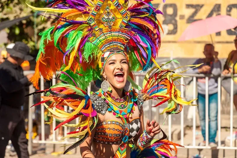Queen of the Barranquilla Carnival in 2018 dancing