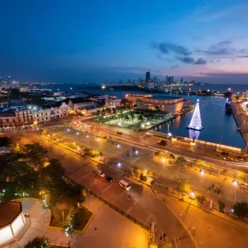 View of the Julio César Turbay Ayala Convention Center, Cartagena de Indias, Colombia