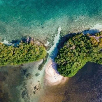 Aerial view of the Rosario Islands, near Cartagena, Colombia. 