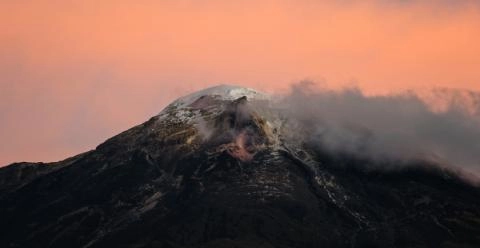 Nevado del Tolima with snow-capped peak