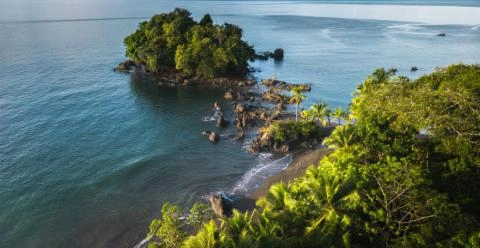 The pristine beach of Nuquí, Chocó, surrounded by jungle and the Pacific Ocean