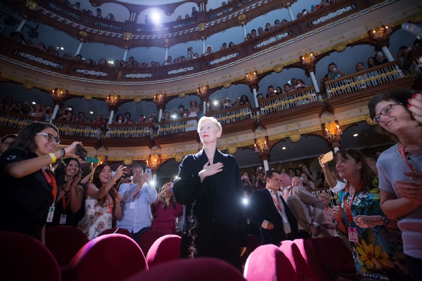 Tributo a Tilda Swinton en el FICCI 2018.